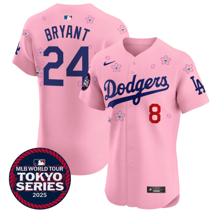 Kobe Bryant Jersey Dodgers Tokyo Series 2025 Vapor Premier Elite Stitched Cherry Blossom