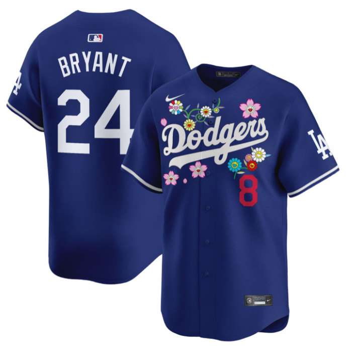 Kobe Bryant Jersey #24 Dodgers x Takashi Murakami 2025 Vapor Limited Stitched Royal