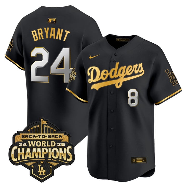 Kobe Bryant Jersey #8 Dodgers 2025 Back-To-Back Champions Stitched