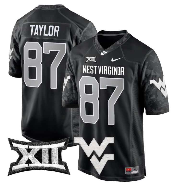 Kole Taylor Jersey #87 West Virginia Mountaineers Game Football Coal