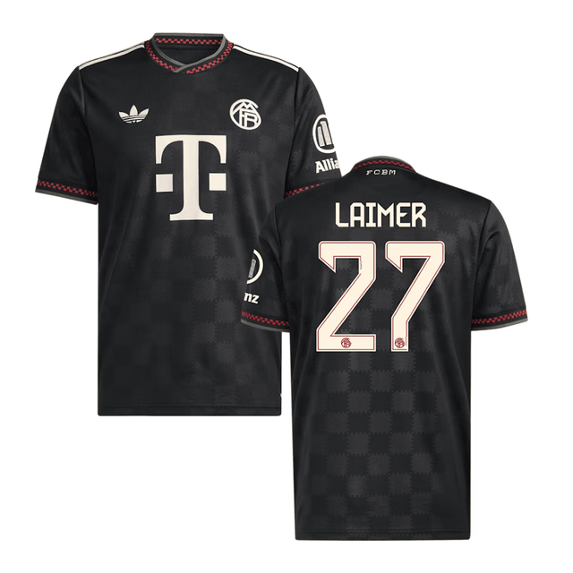 Konrad Laimer #27 Bayern Munich 2025-26 Third Men Jersey – Black