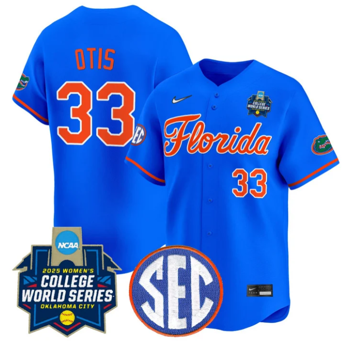 Korbe Otis Jersey #33 Florida Gators Softball 2025 World Series Stitched Royal