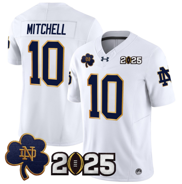 Riley Leonard Jersey #13 Notre Dame 2025 CFP Final Patch Green