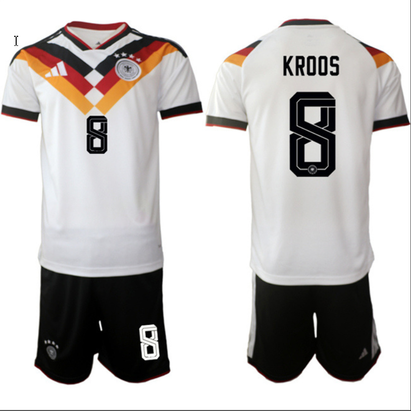 Kroos Jersey #8 Germany Team 2025-26 White Home Soccer Suit