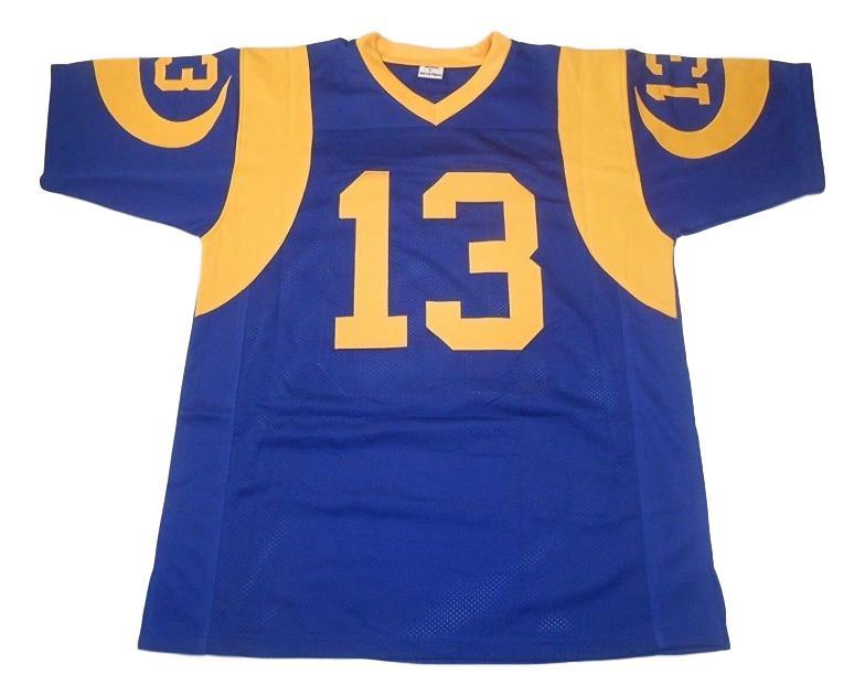 Kurt Warner CUSTOM STITCHED Unsigned Football Jersey Blue
