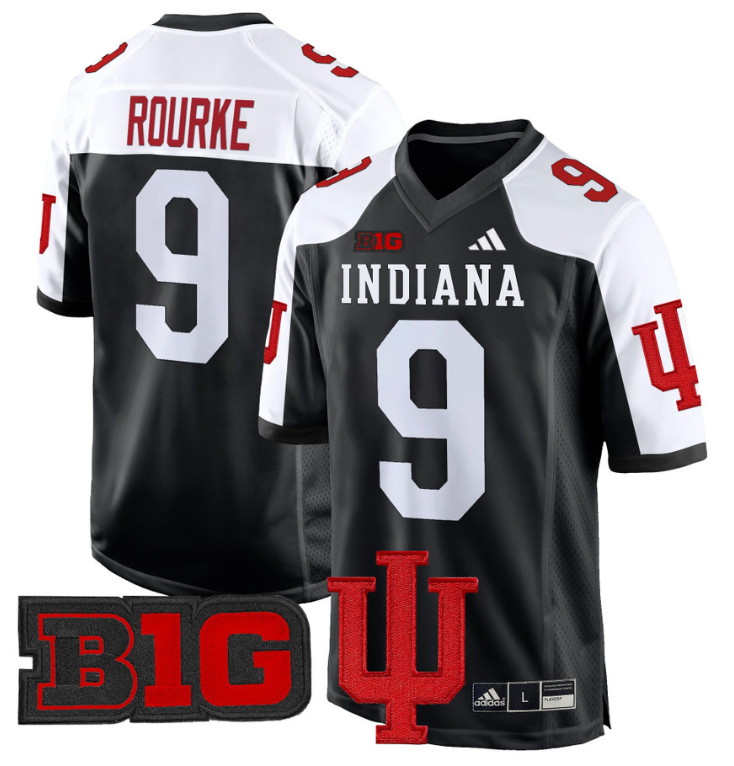 Kurtis Rourke Jersey #9 Indiana Hoosiers 2024 Game V2 Football Black Alternate