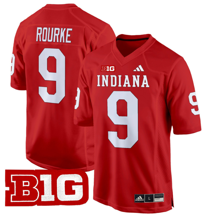 Kurtis Rourke Jersey #9 Indiana Hoosiers 2024 Game V2 Football Crimson
