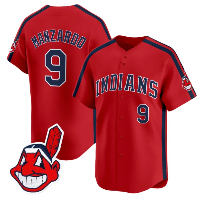 Kyle Manzardo Jersey #9 Cleveland Indians Ricky Wild Thing Vaughn Stitched Red