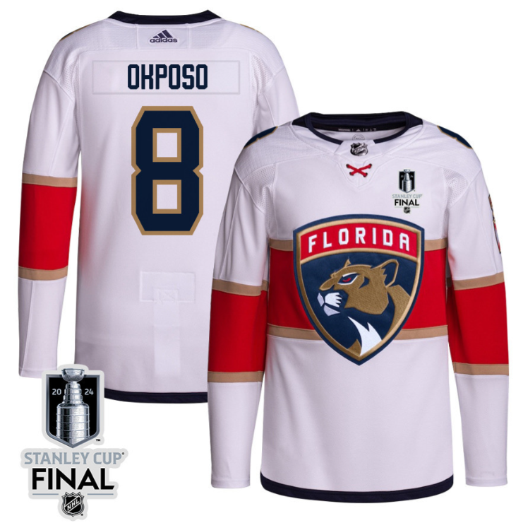 Kyle Okposo 8 Florida Panthers 2024 STANLEY CUP Final Away Breakaway Jersey Men, White