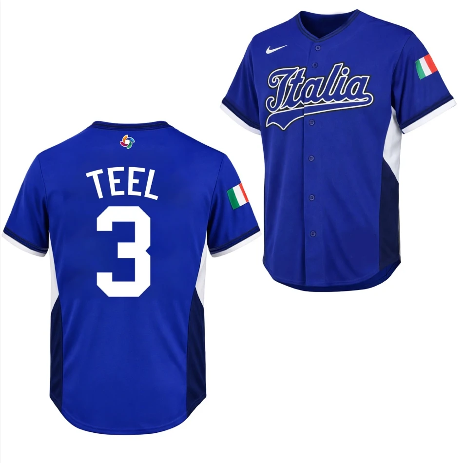 Kyle Teel Jersey #3 Italy Baseball 2026 World Baseball Classic Stitched Royal