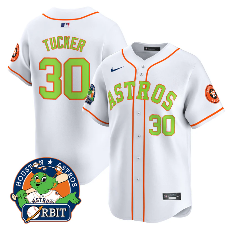 Kyle Tucker Jersey #30 Astros Orbit Patch Vapor Premier Limited V2 Stitched White