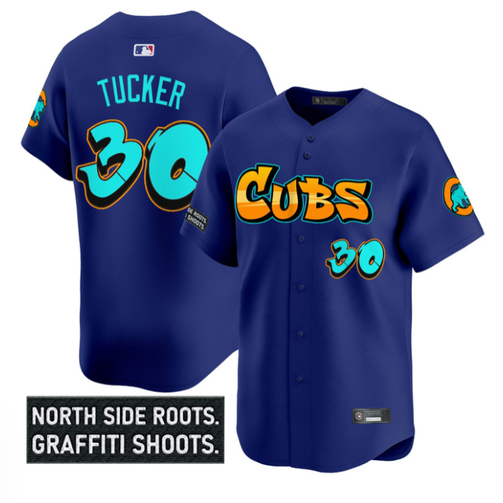 Kyle Tucker Jersey #30 Chicago Cubs Graffiti North Side Edition Stitched Royal