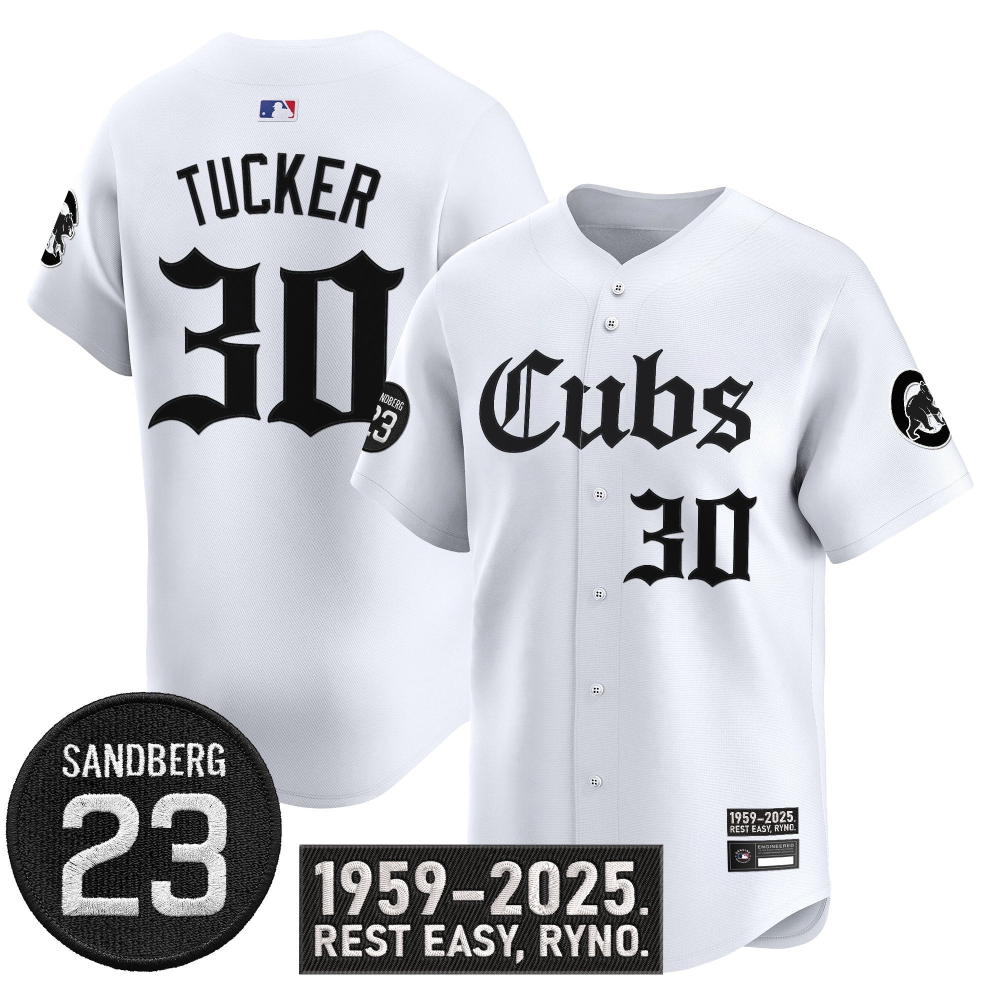 Kyle Tucker Jersey #30 Chicago Cubs Ryne Sandberg Tribute Stitched White