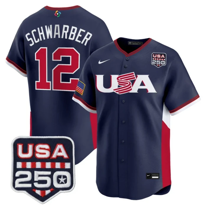 Kyle Schwarber Jersey #12 Team USA World Baseball Classic 250 USA 2026 Stitched