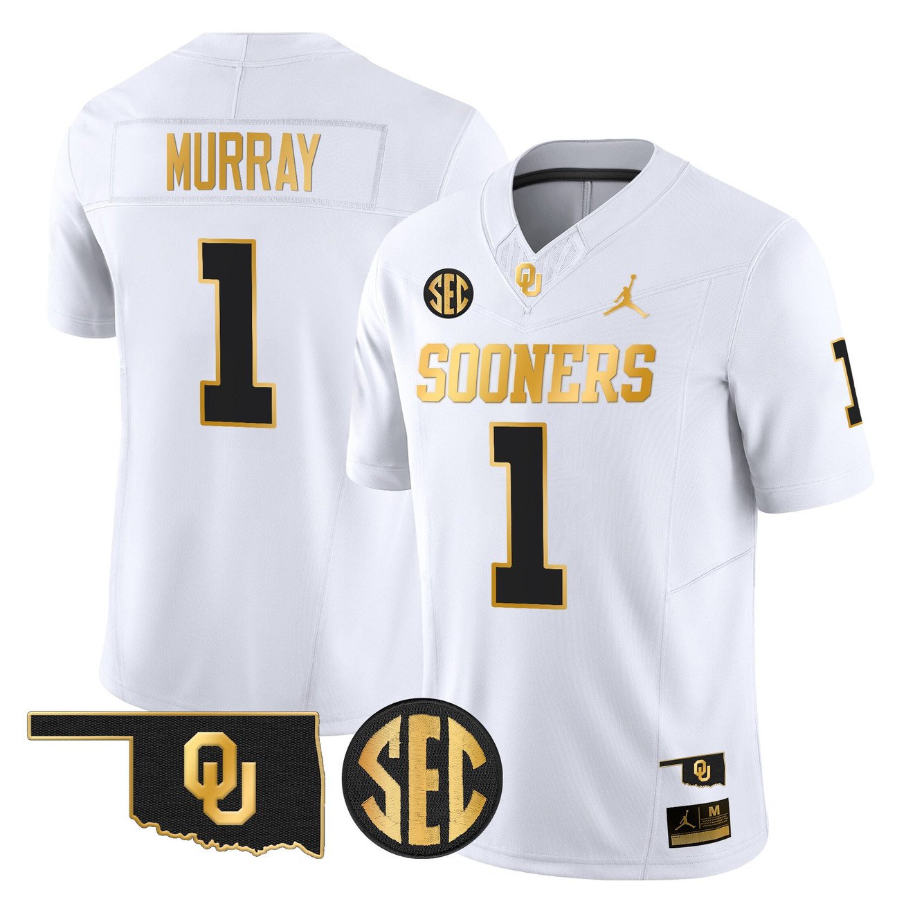 Kyler Murray Jersey #1 Oklahoma Sooners 2025 Gold Limited Stitched