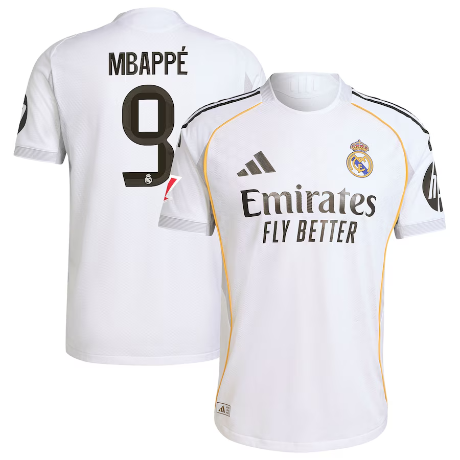 Kylian Mbappe 9 Real Madrid 2025-26 Home Jersey – White