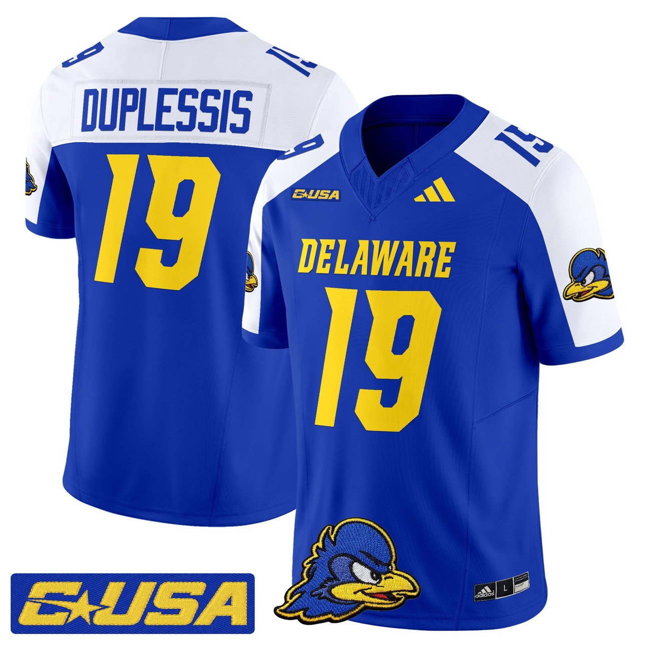 Kyre Duplessis Jersey #19 Delaware Blue Hens 2025 Vapor Limited Stitched