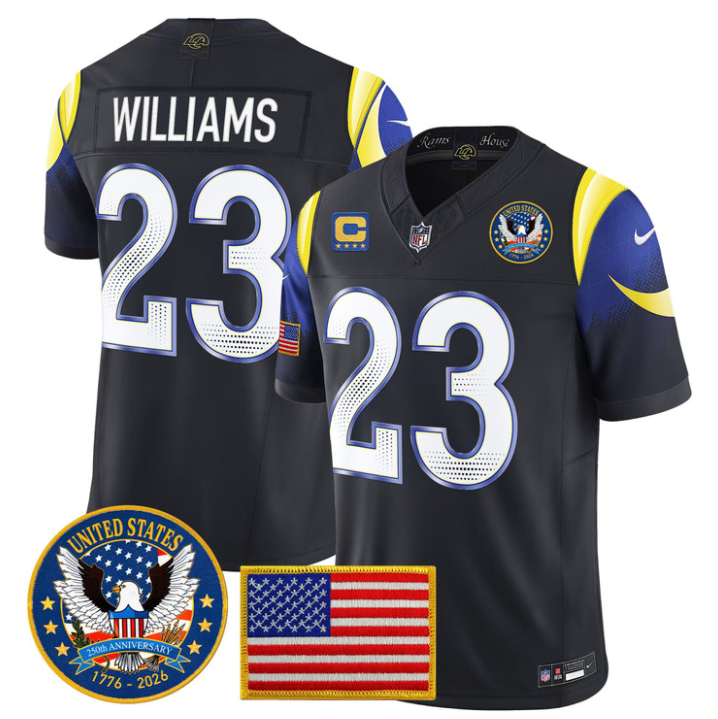 Kyren Williams Jersey #23 United States 250th Patch Vapor Stitched