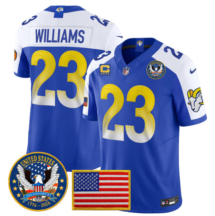 Kyren Williams Jersey #23 United States 250th Patch Vapor Stitched
