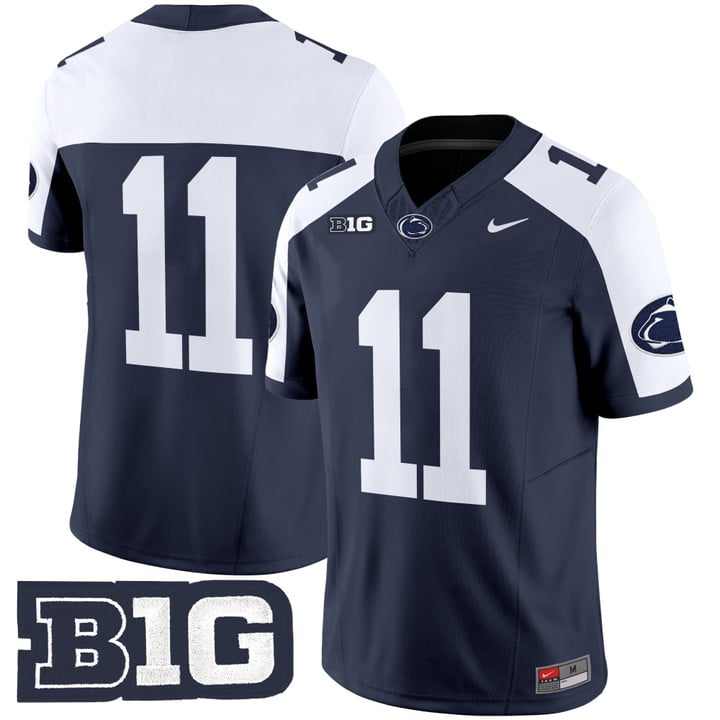 Kyron Hudson Jersey #11 No Name Penn State Nittany Lions 2025 Stitched Navy Alter