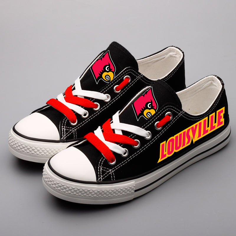 Louisville Cardinals Limited Print NCAA College Students Low Top Canvas Shoes Sport Sneakers