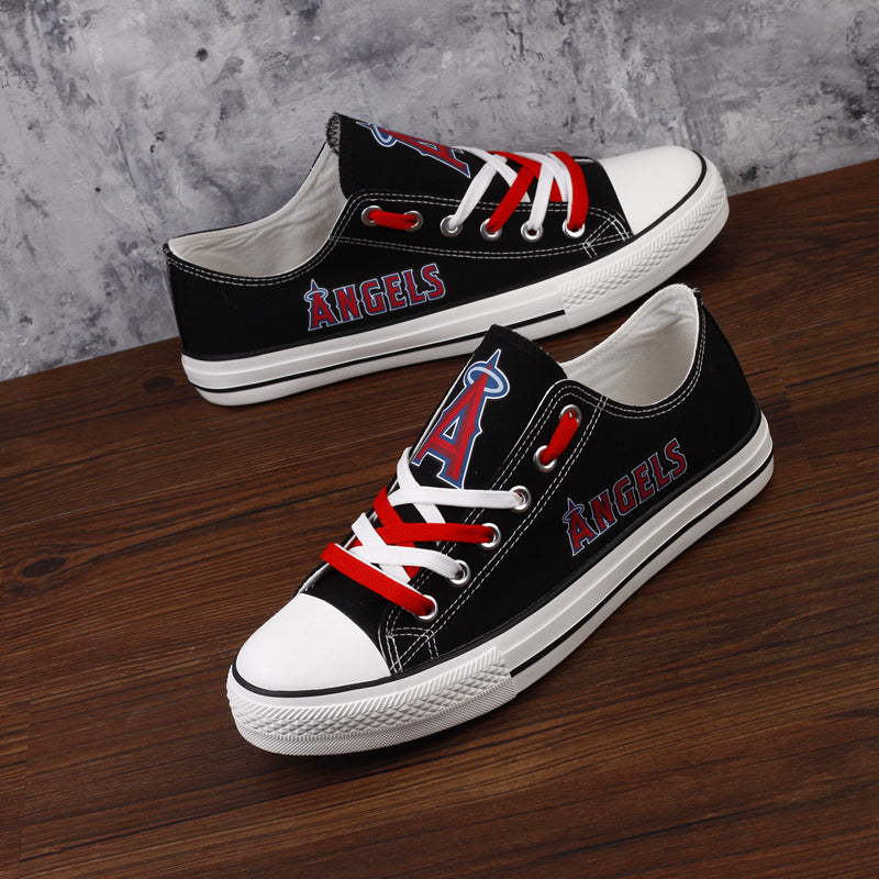 Los Angeles Angels Limited Print MLB Baseball Fans Low Top Canvas Shoes Sport Sneakers T-DAC100H