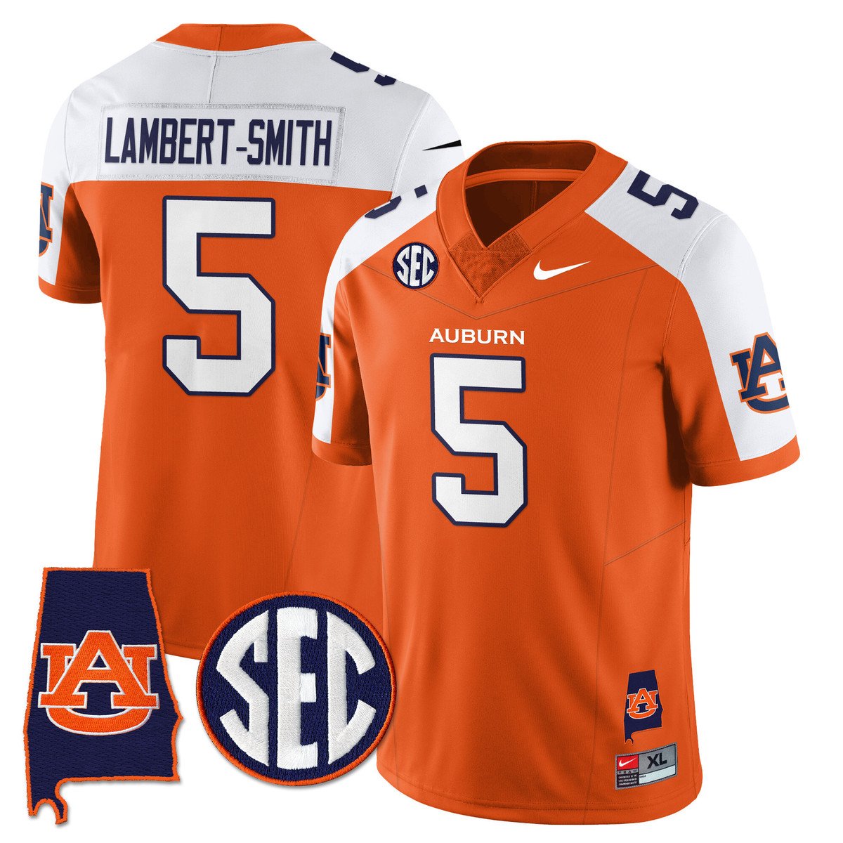 Lambert-Smith Jersey #5 Auburn Tigers Alabama Patch Vapor Stitched Orange Alter