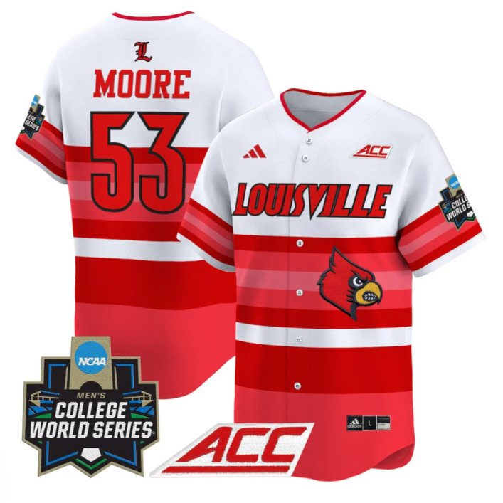 Lucas Moore Jersey #53 Louisville Cardinals 2025 World Series Stitched Gradients