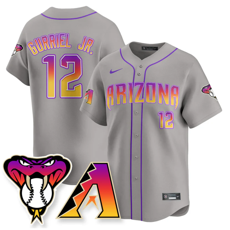 Lourdes Gurriel Jr Jersey #12 Arizona Diamondbacks 2025 City Connect Concept Stitched Gray