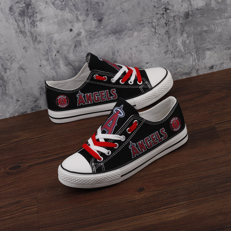 Los Angeles Angels Limited Print MLB Baseball Fans Low Top Canvas Shoes Sport Sneakers T-DJ252H