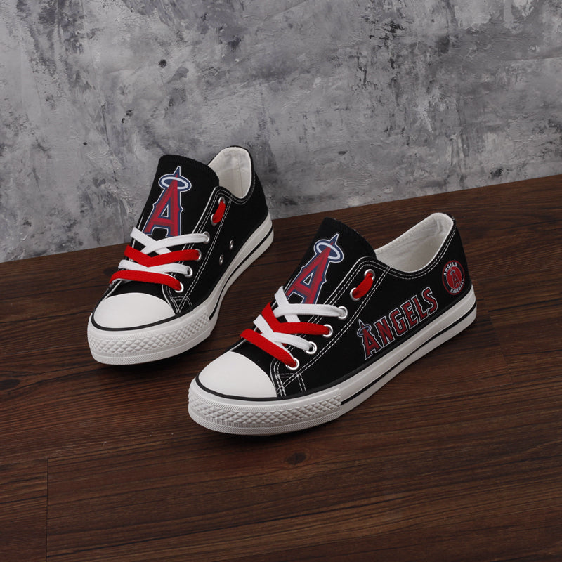 Los Angeles Angels Limited Print MLB Baseball Fans Low Top Canvas Shoes Sport Sneakers T-DJ252H