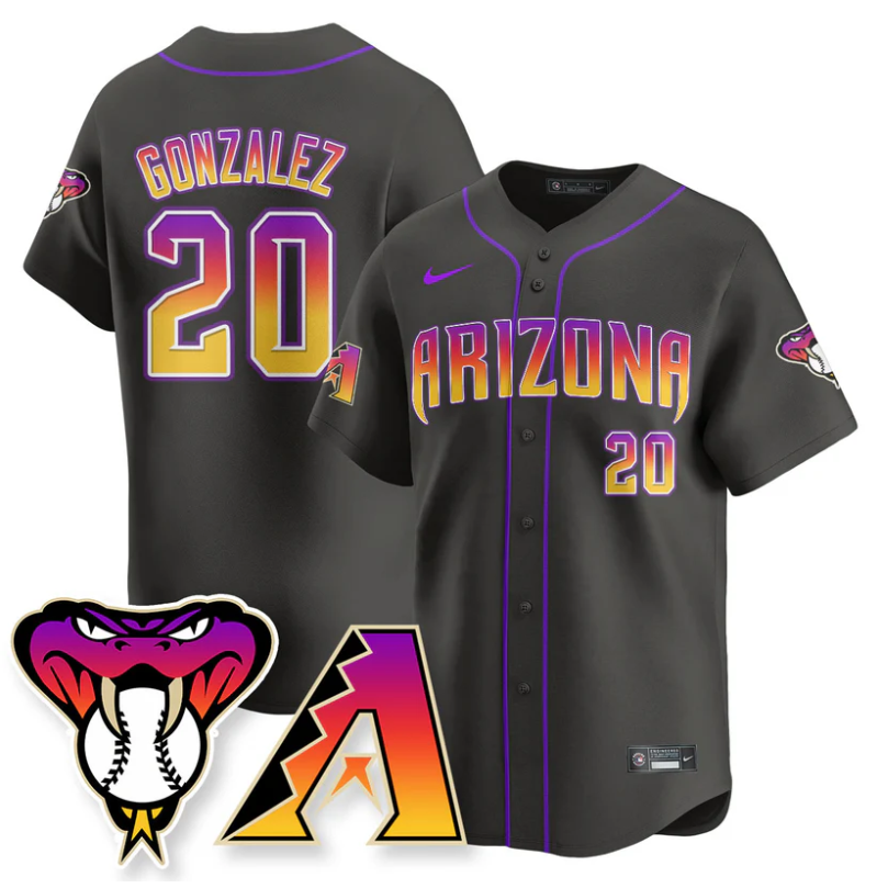 Luis Gonzalez Jersey #20 Arizona Diamondbacks 2025 City Connect Concept Stitched Black