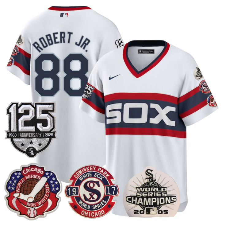 Luis Robert Jr Jersey #88 Chicago White Sox 125th Anniversary World Series Champions White 1983