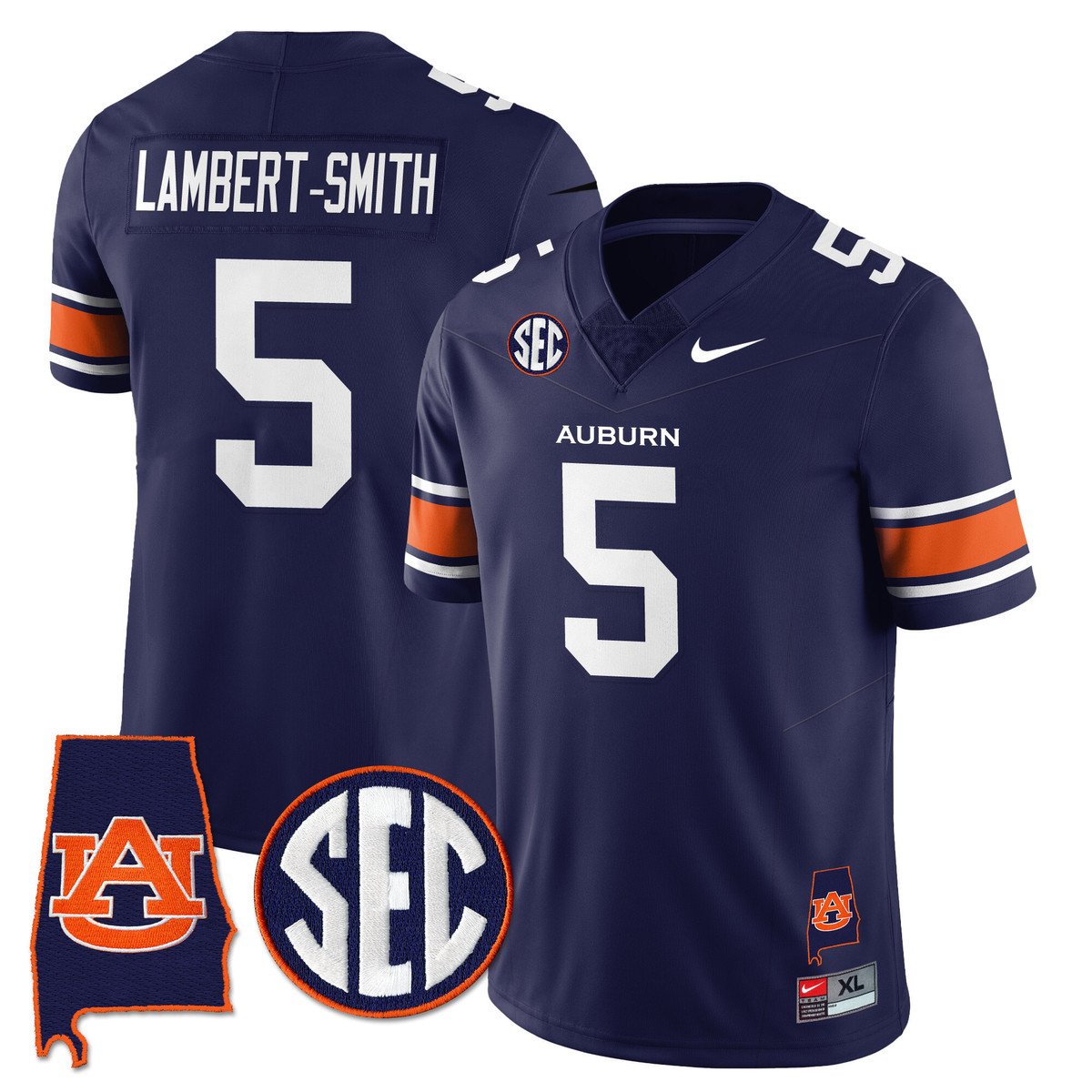 Lambert-Smith Jersey #5 Auburn Tigers Alabama Patch Vapor Stitched Navy