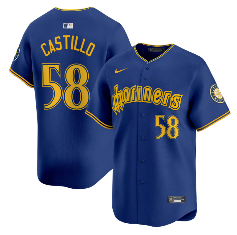 Luis Castillo Jersey #58 Seattle Mariners 2025 Vapor Premier Limited Stitched Blue