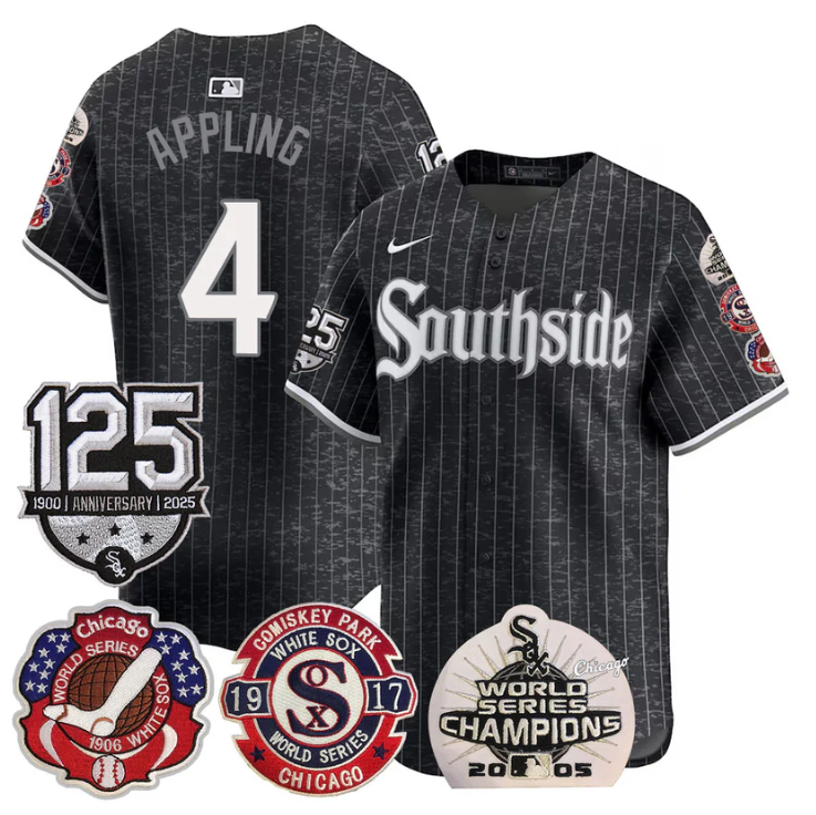 Luke Appling Jersey #4 Chicago White Sox 125th Anniversary World Series Champions City Connect