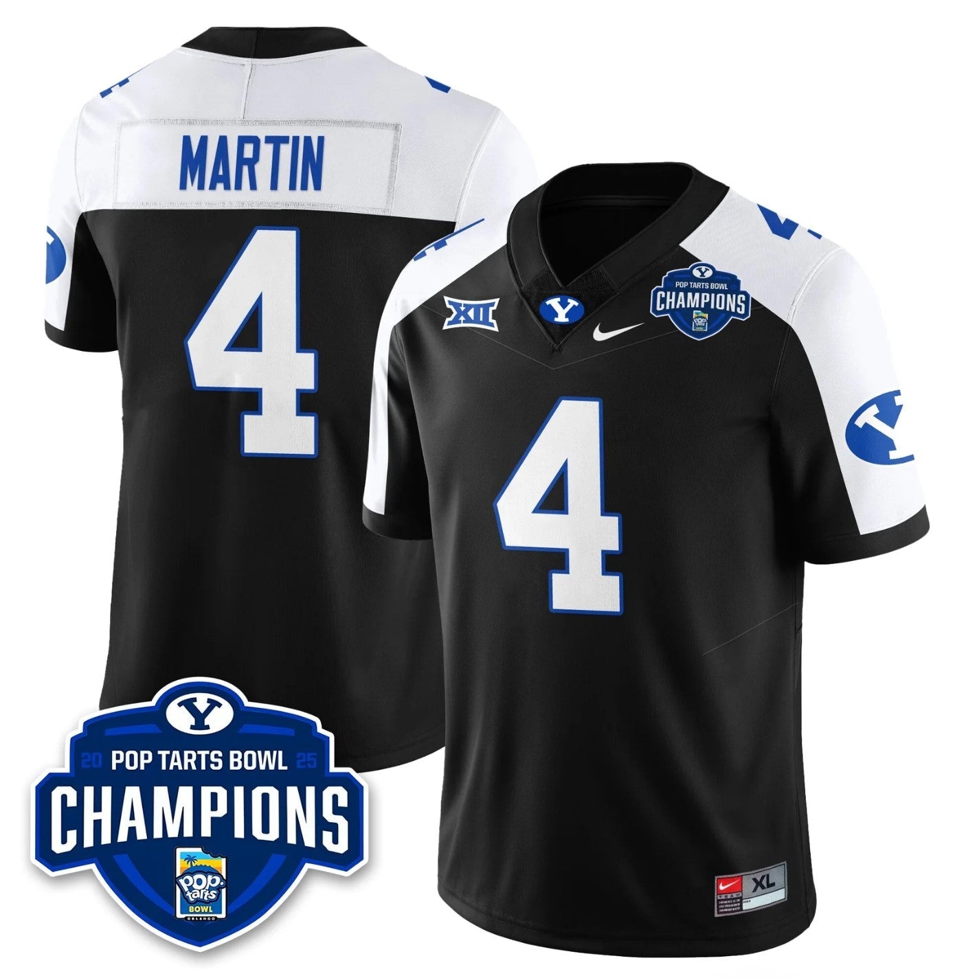 LJ Martin Jersey #4 BYU Cougars 2025 Pop-Tarts Bowl Champions Stitched