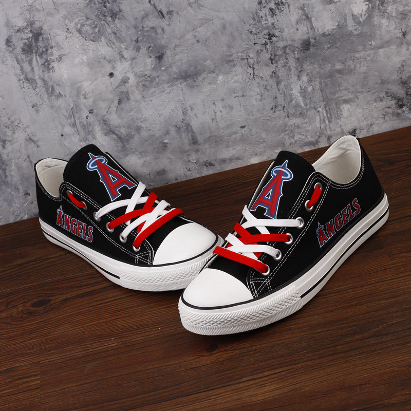 Los Angeles Angels Limited Print MLB Baseball Fans Low Top Canvas Shoes Sport Sneakers T-DAC100H
