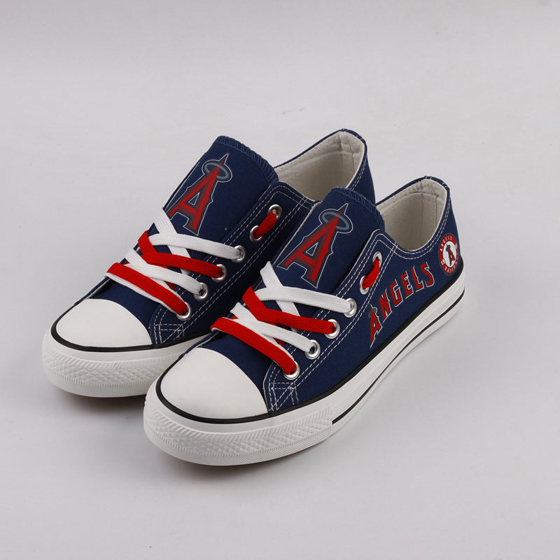 Los Angeles Angels Limited Print MLB Baseball Fans Low Top Canvas Shoes Sport Sneakers T-DAC92L