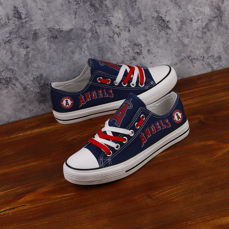 Los Angeles Angels Limited Print MLB Baseball Fans Low Top Canvas Shoes Sport Sneakers T-DAC92L