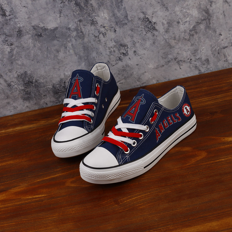 Los Angeles Angels Limited Print MLB Baseball Fans Low Top Canvas Shoes Sport Sneakers T-DAC92L