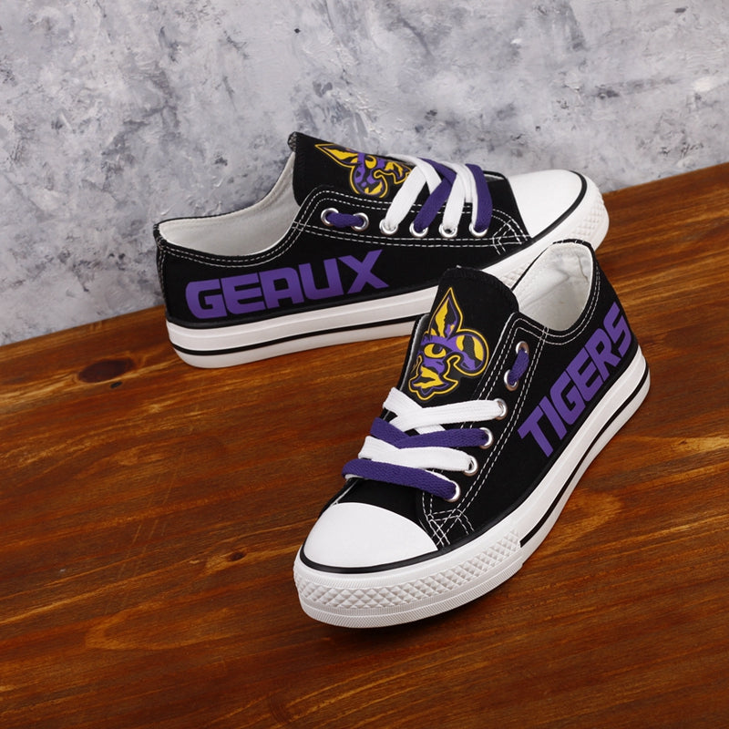 LSU Tigers Limited Print NCAA College Students Low Top Canvas Shoes Sport Sneakers 2