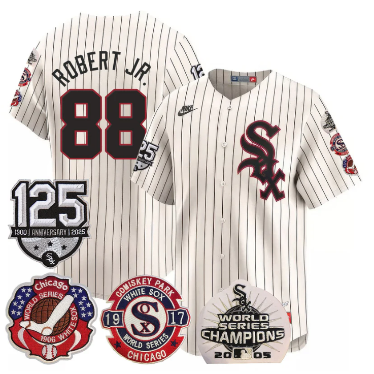 Luis Robert Jr Jersey #88 Chicago White Sox 125th Anniversary World Series Champions Cream