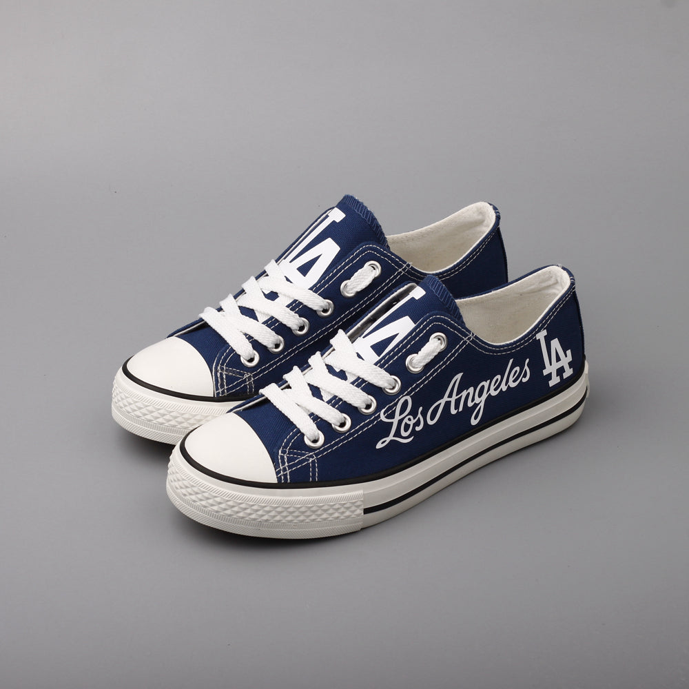 Los Angeles Dodgers Limited Print MLB Baseball Fans Low Top Canvas Shoes Sport Sneakers T-DBS45L