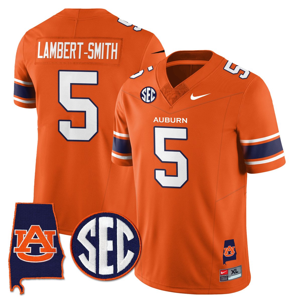 Lambert-Smith Jersey #5 Auburn Tigers Alabama Patch Vapor Stitched Orange