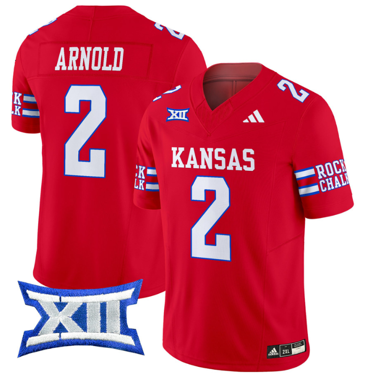 Lawrence Arnold Jersey #2 Kansas Jayhawks 2024 Vapor College Football Vapor Limited Royal