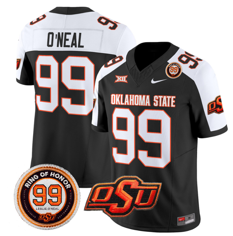 Leslie O'neal Jersey #99 Oklahoma State Cowboys Leslie O'neal Patch Vapor Limited College Football Stitched Black Alternate