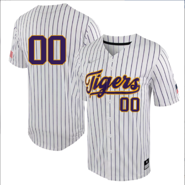 LSU Tigers College Baseball Collection Stitched Jersey Pinstripe