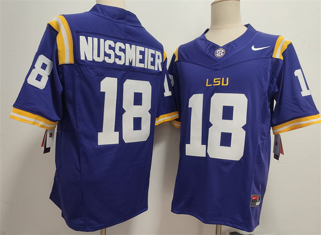 LSU Tigers #18 Garrett Nussmeier Jersey 2025 F.U.S.E. Football Stitched
