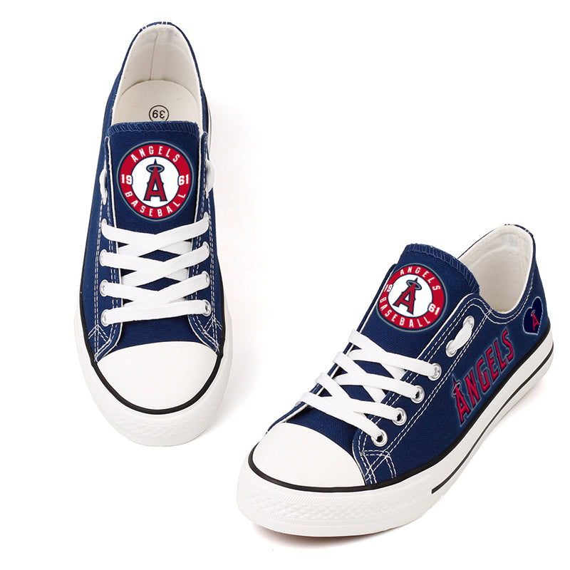 Los Angeles Angels Limited Print MLB Baseball Fans Low Top Canvas Shoes Sport Sneakers T-DAC178L